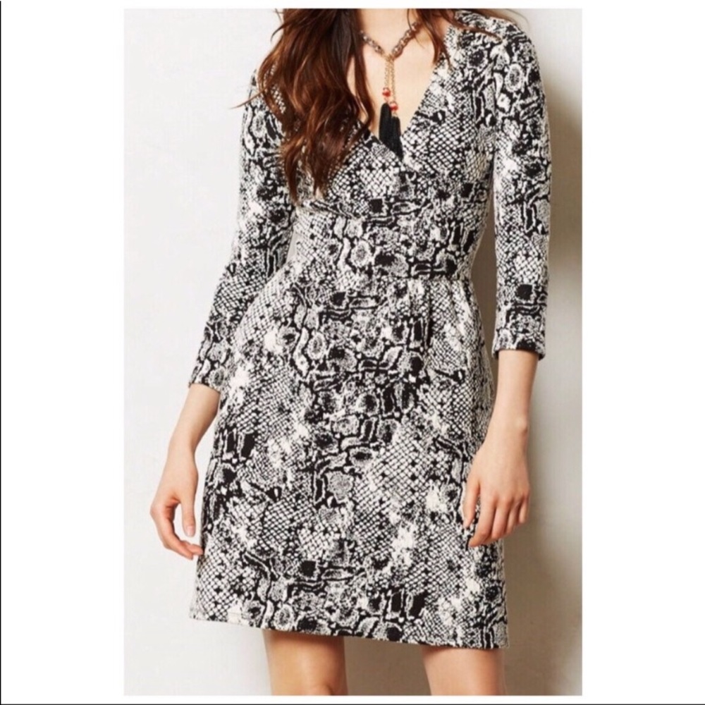 Anthropologie HD in Paris textured wrap dress